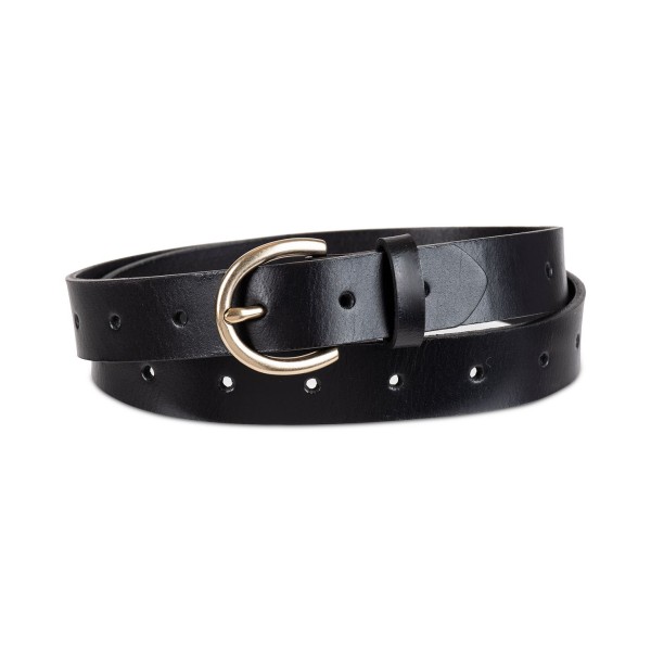 Women's Slim Adjustable Perforated Leather Belt