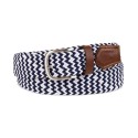 Men's Stretch Comfort Braided Belt with Faux-Leather Trim