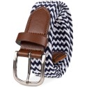 Men's Stretch Comfort Braided Belt with Faux-Leather Trim