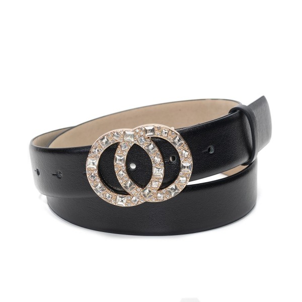 Double-Circle Rhinestone Belt