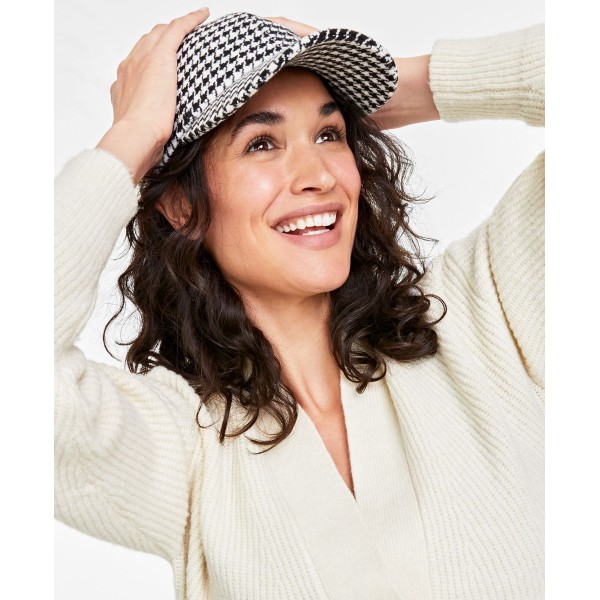 Women's Houndstooth-Print Baseball Hat