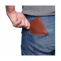 Men's Leather  Bifold Wallet 2 Windows Divided Section