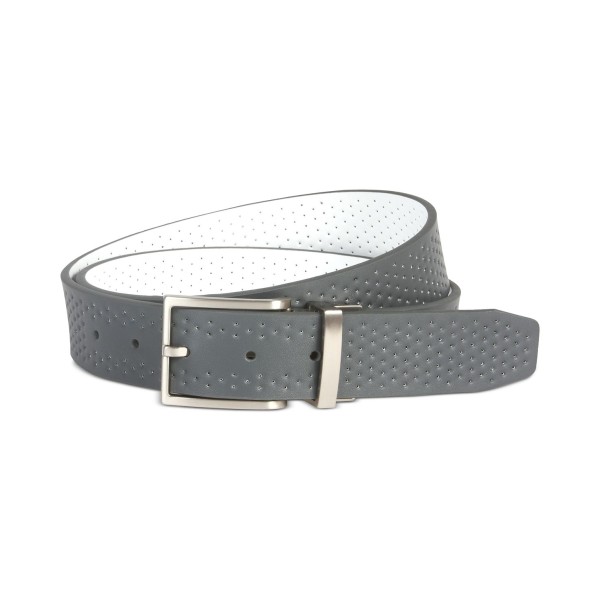 Men's Reversible Perforated Leather Belt