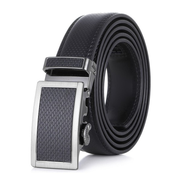 Men's Beveled Motif Leather Ratchet Belt