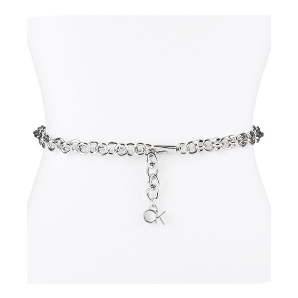 Women's -Tone Chain Belt with Hanging Logo Charm