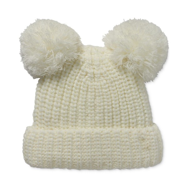 Women's Double Pom Pom Chunky-Knit Beanie