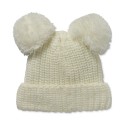 Women's Double Pom Pom Chunky-Knit Beanie