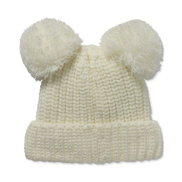 Women's Double Pom Pom Chunky-Knit Beanie