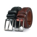 Men's T-Back Traditional Leather Belt Pack of 2