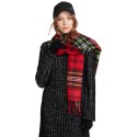 Women's Plaid Scarf with Fringe Detail