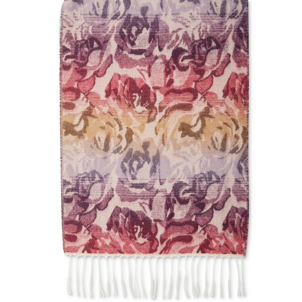 Women's Vibrant Jacquard Blanket Scarf With Fringe