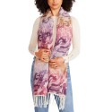 Women's Vibrant Jacquard Blanket Scarf With Fringe