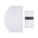 Men's White Border-Stripe Handkerchief Set