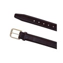 Men's 35MM Pebble Grain Leather Belt with Gold Buckle