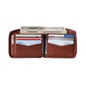 Zipper Bifold Wallet for Men Women  Protected Genuine Leather