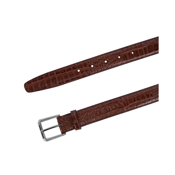 Men's 30mm Mock Alligator Embossed Leather Belt